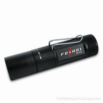 Mini Torch Light with Clip, 1 Hour Run Time and CREE Q5 LED, 21mm Head and Body Diameter